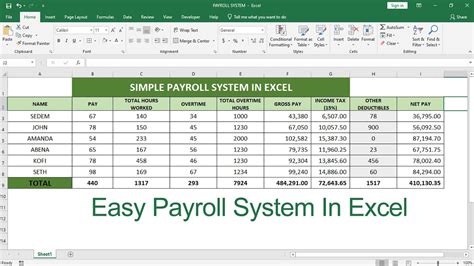 how to create payroll management system in excel using vba