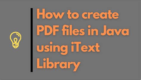 How To Create Pdf File In Java