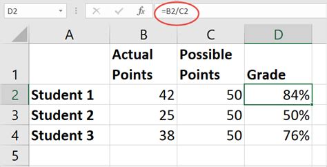 how to create percentage formula in excel