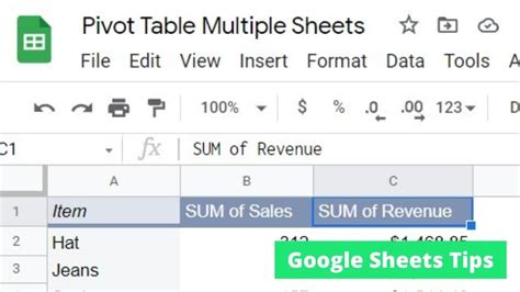 how to create pivot table from multiple sheets in google sheets