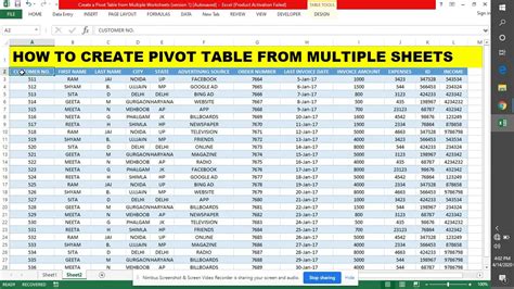 How To Create Pivot Table With Multiple Sheets