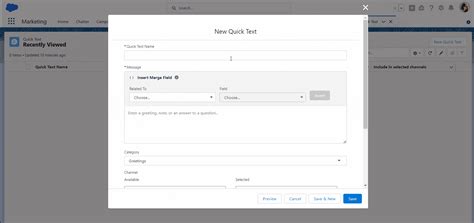 how to create quick text in salesforce