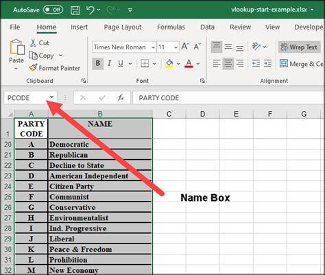 how to create range names for cells in excel