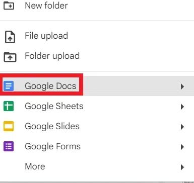how to create separate folders in google docs