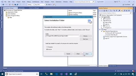 how to create setup of windows application in visual studio 2019