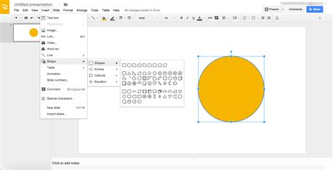 how to create shapes in google sheets