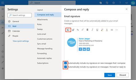 how to create signature in outlook web app