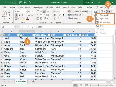 how to create sort columns in excel
