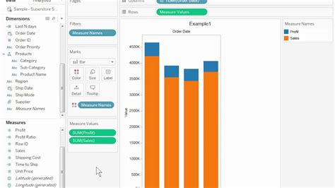 How To Create Stacked Bar Chart With Multiple Measures In Tableau