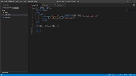 how to create style css file in visual studio code