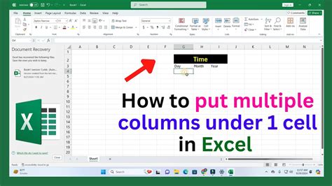 how to create sub columns under one column in excel