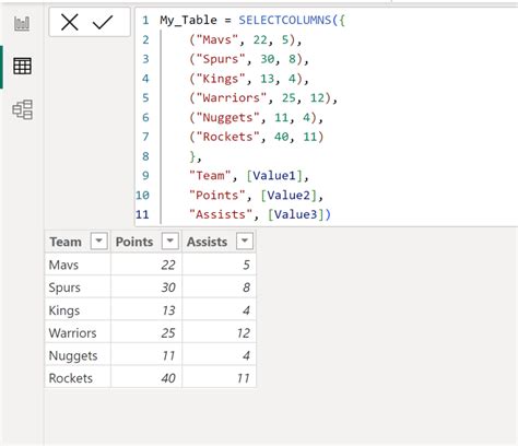 How To Create Table In Power Bi Using Dax