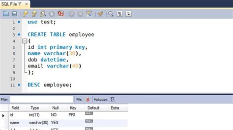 How To Create Table In Sql