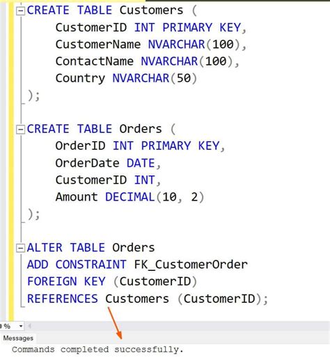 How To Create Table In Sql Server With Primary Key And Foreign Key