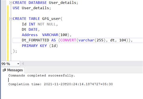 How To Create Table With Date In Sql