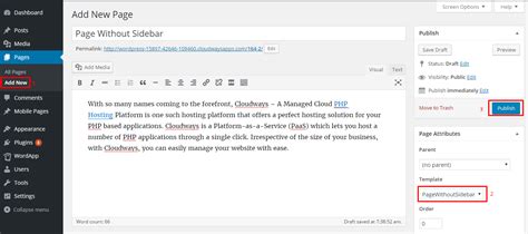 how to create template page in wordpress