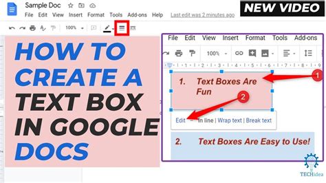 how to create text box in docs