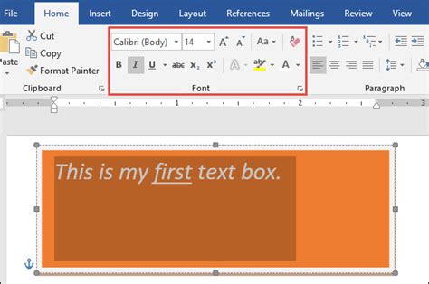 how to create text box in ms word