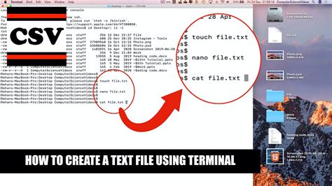 how to create text file in mac terminal