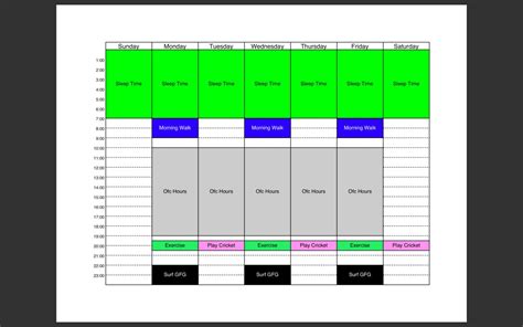 how to create time table in python