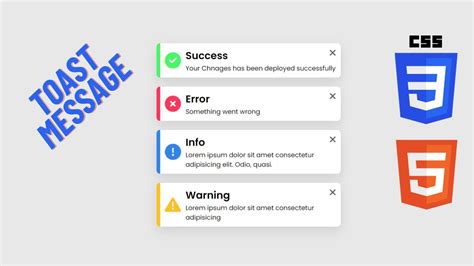 How To Create Toast Message In Html