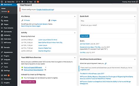 how to create user dashboard in wordpress