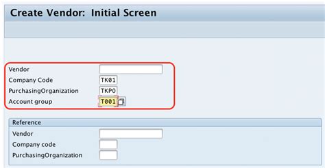 how to create vendor for company code in sap