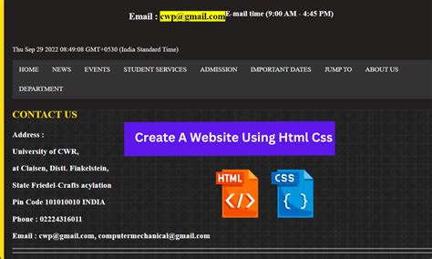 how to create website using html and css code