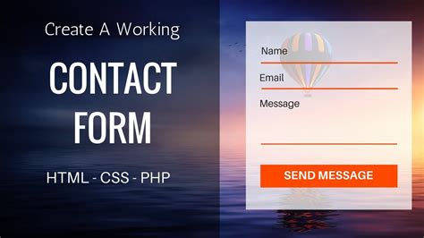 how to create working contact form using html & css receive contact form data on email