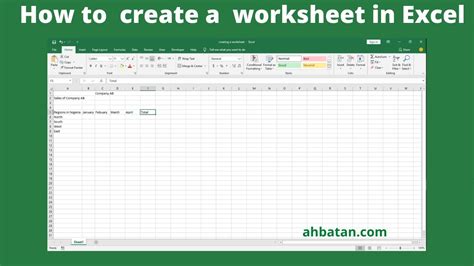 How To Create Worksheet In Excel