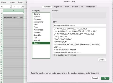 how to create your own format in excel