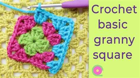 How To Crochet A Granny Square - Beginners Tutorial & Basic Pattern - Youtube