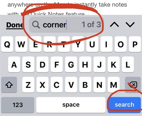 how to ctrl f on iphone webpage