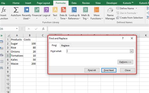 how to ctrl-f multiple values in excel