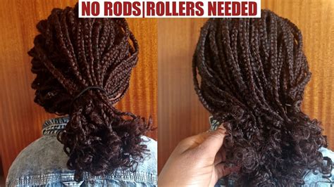 how to curl the ends of your box braids without rollers