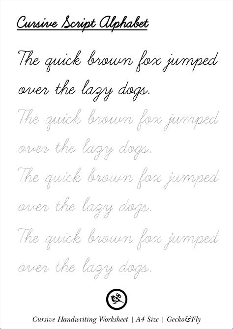 how to cursive writing practice
