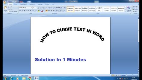 how to curve text in word