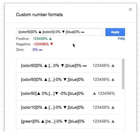 how to custom number format in google sheets