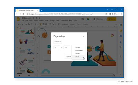 how to customize slide size in google slides