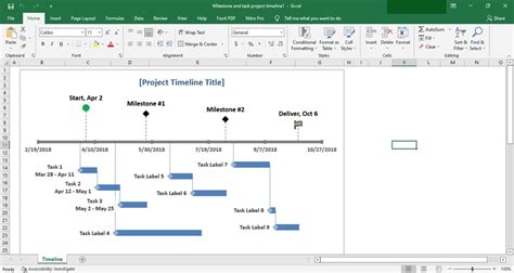 how to customize timeline in excel
