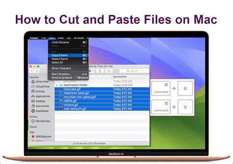 how to cut and paste a file on macbook