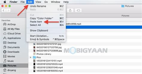 how to cut and paste a folder on a mac