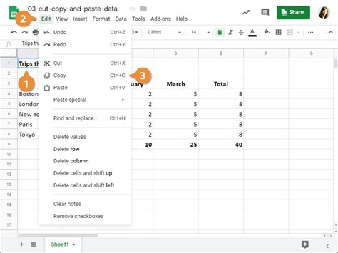 How To Cut And Paste In Google Sheets