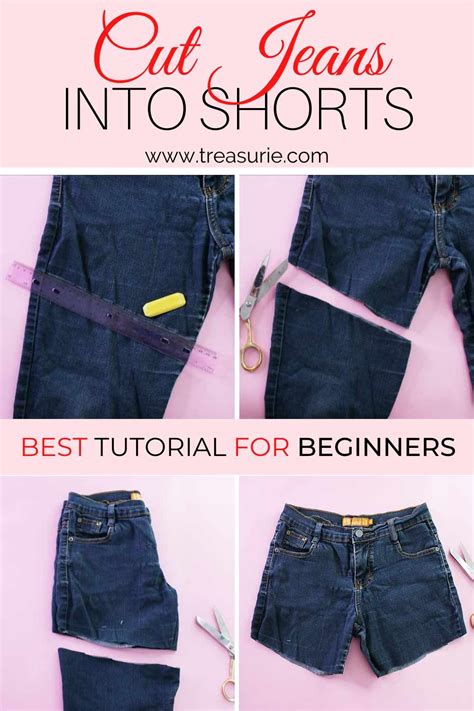 how to cut baggy jeans into shorts