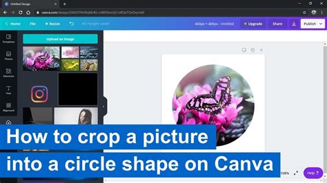 how to cut image in circle shape in canva