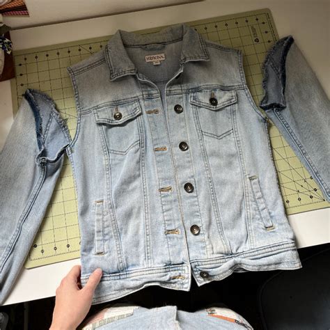 how to cut jean jacket sleeves