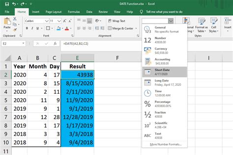 how to date in excel sheet