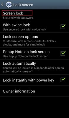 how to deactivate lock screen on android