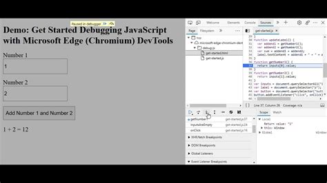 how to debug javascript in edge