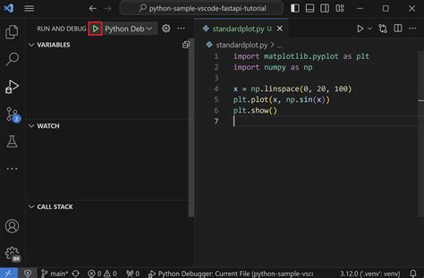 how to debug python code in visual studio code